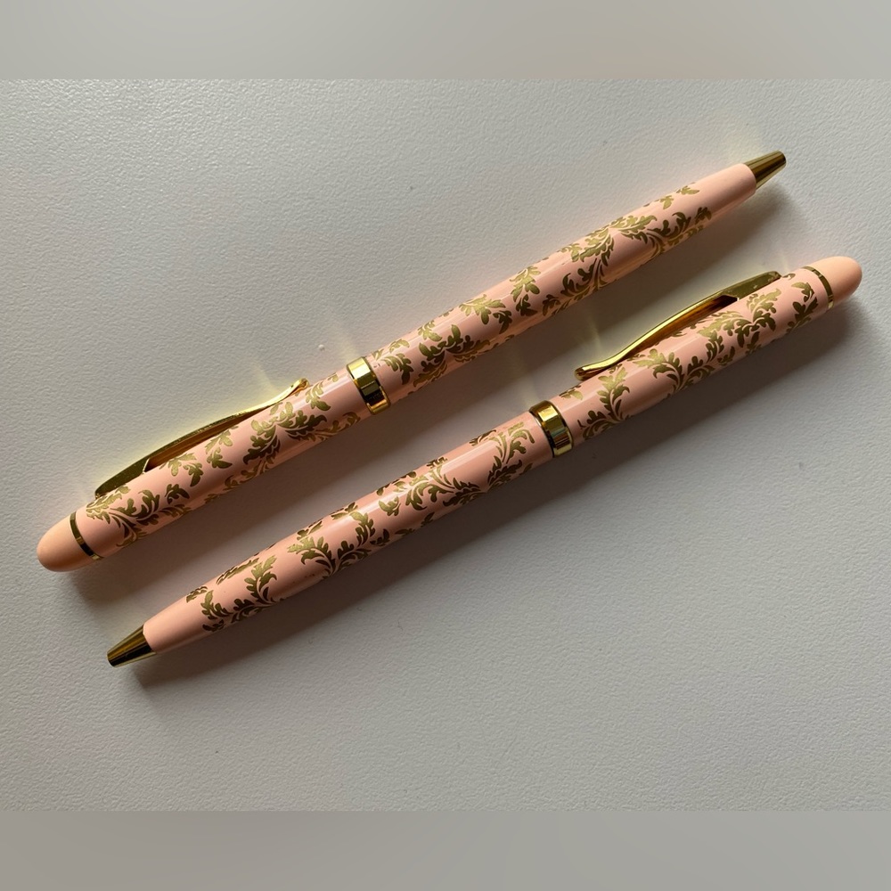 Langham Hotel Pink and Gold Pen Set - Picture 2 of 7